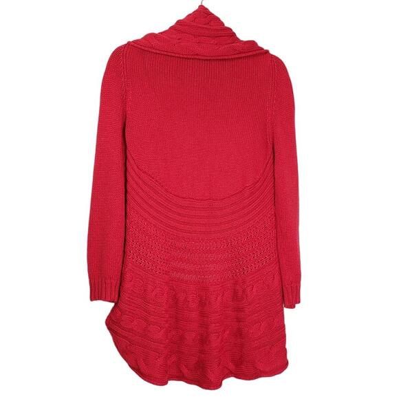 STYLE & CO. RED WATERFALL OPEN FRONT KNIT CARDIGAN SIZE M - Picture 2 of 7